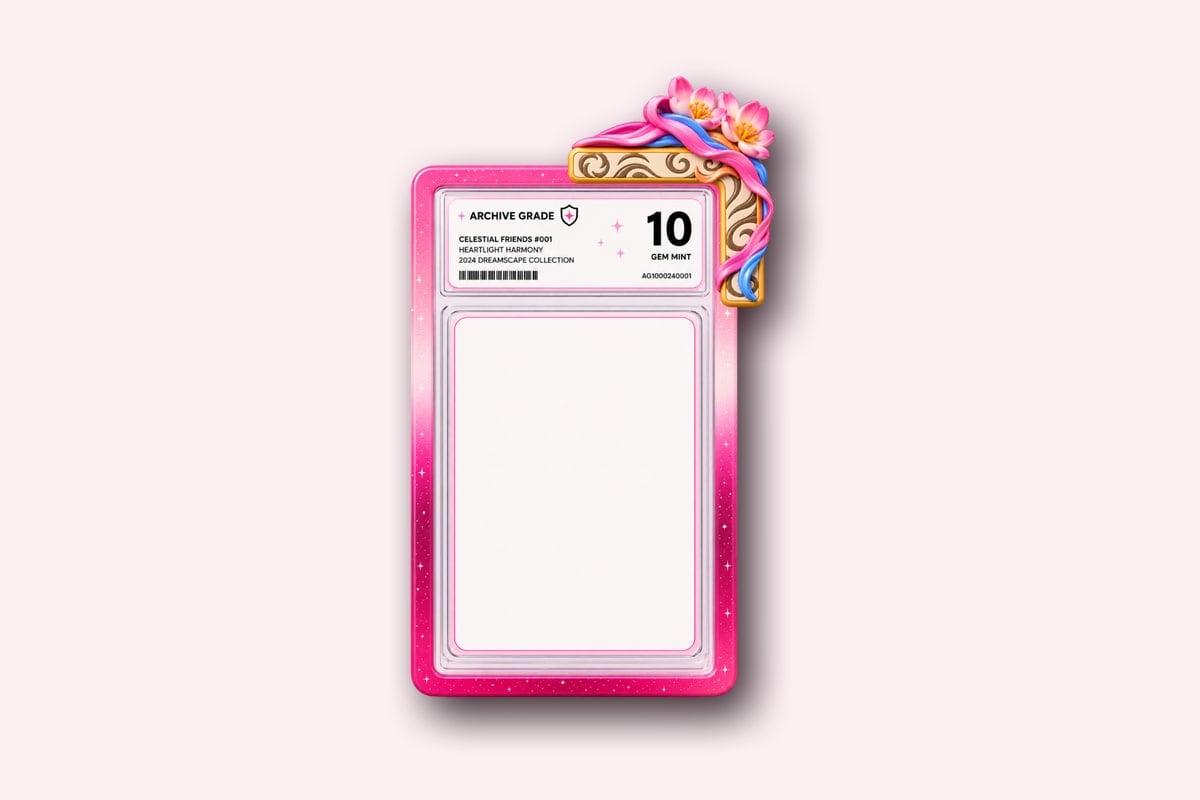 Petal Bound on a graded card slab in a slab guard